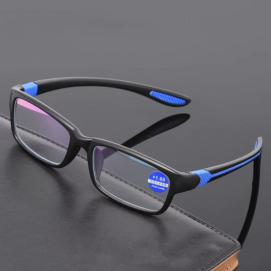 Reading Glasses Men Women Sports Anti-Blue Light Reading Eyewear Black Red TR90 Frame Presbyopia Eyeglasses +100 To+400 Glasses