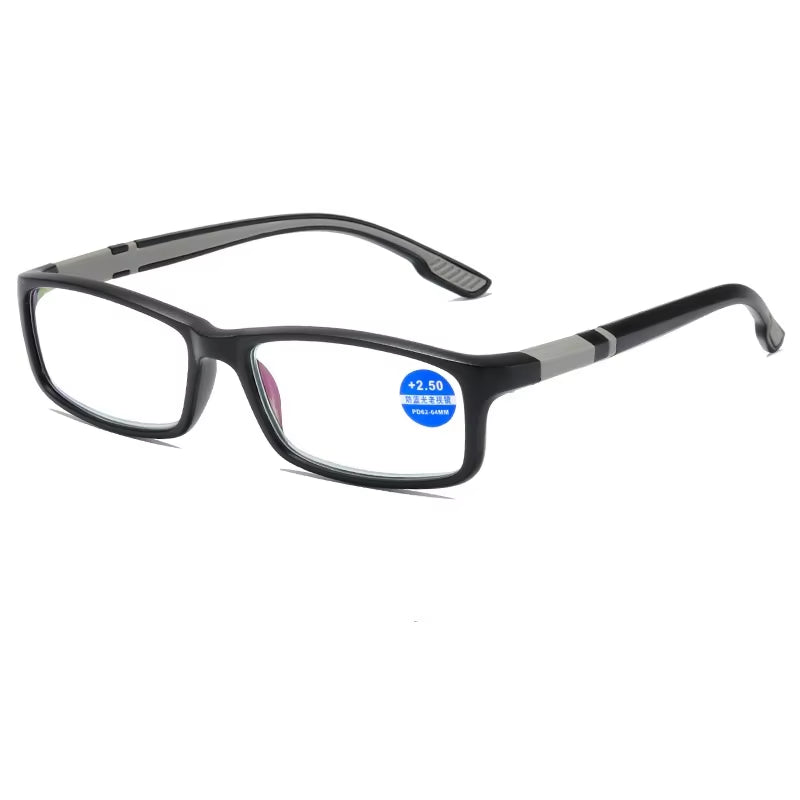 Reading Glasses Men Women Sports Anti-Blue Light Reading Eyewear Black Red TR90 Frame Presbyopia Eyeglasses +100 To+400 Glasses